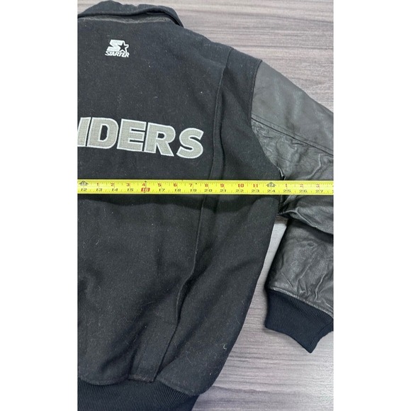 VINTAGE 90'S OAKLAND RAIDERS STARTER VARSITY JACKET MENS LARGE A57 - Picture 7 of 9